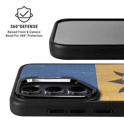 Barbados Flag Distressed Galaxy S26 Plus Kickstand Case