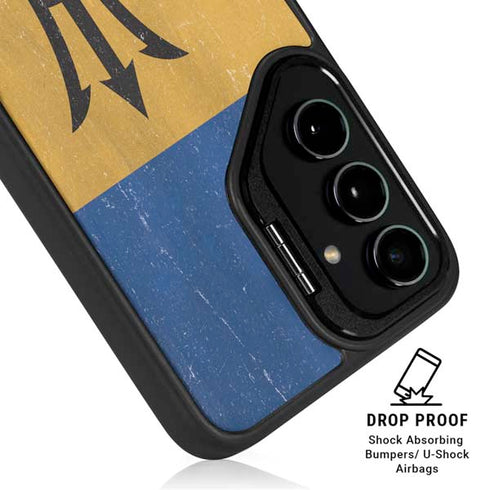 Barbados Flag Distressed Galaxy S26 Plus Kickstand Case