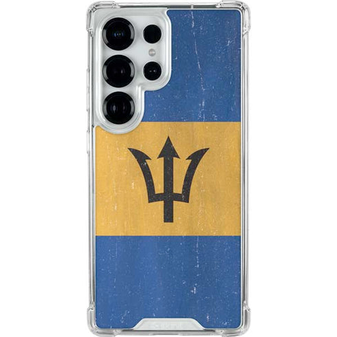 Barbados Flag Distressed Galaxy S26 Ultra Clear Case