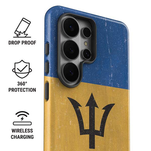 Barbados Flag Distressed Galaxy S26 Ultra Impact Case