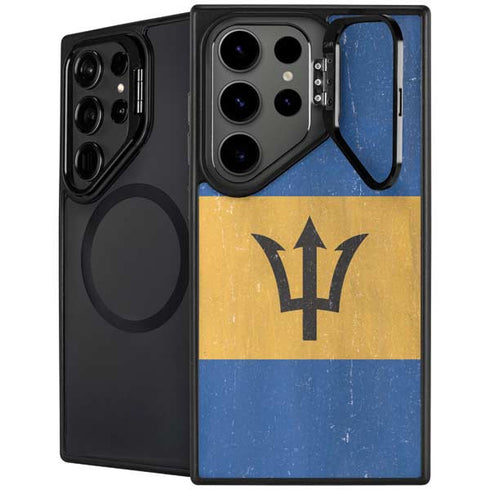 Barbados Flag Distressed Galaxy S26 Ultra Kickstand Case