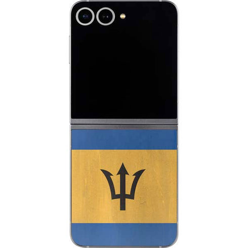 Barbados Flag Distressed Galaxy Z Flip6 Skin
