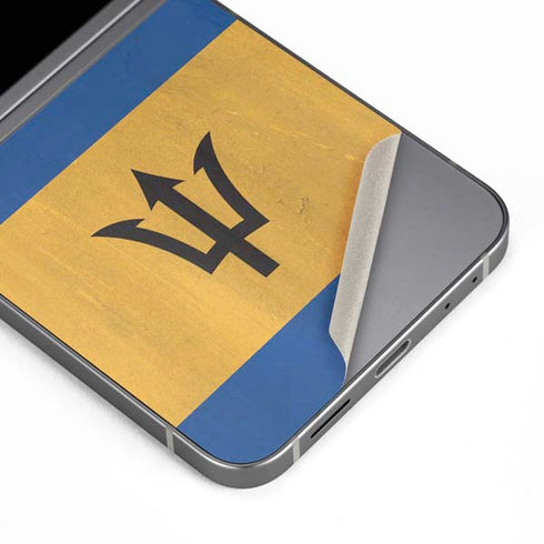 Barbados Flag Distressed Galaxy Z Flip6 Skin