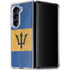 Barbados Flag Distressed Galaxy Z Fold5 5G Clear Case