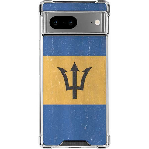 Barbados Flag Distressed Google Pixel 8a Clear Case