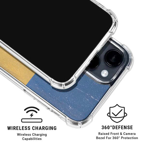 Barbados Flag Distressed iPhone 15 Clear Case