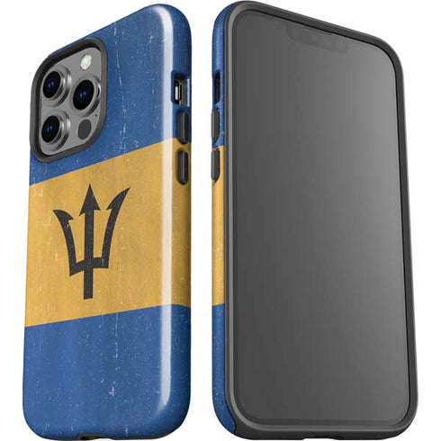 Barbados Flag Distressed iPhone 15 Pro Impact Case