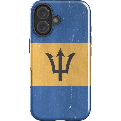 Barbados Flag Distressed iPhone 16 Plus Impact Case
