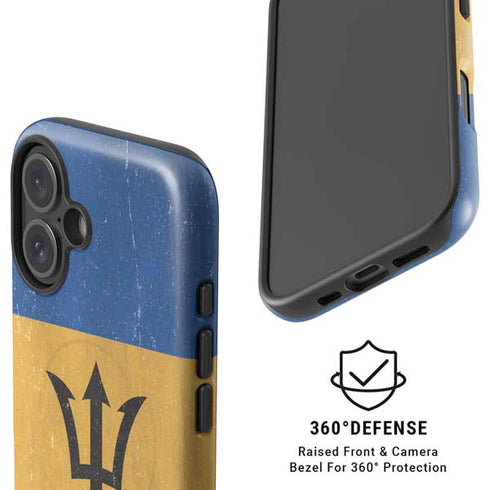 Barbados Flag Distressed iPhone 16 Plus Magsafe Impact Case