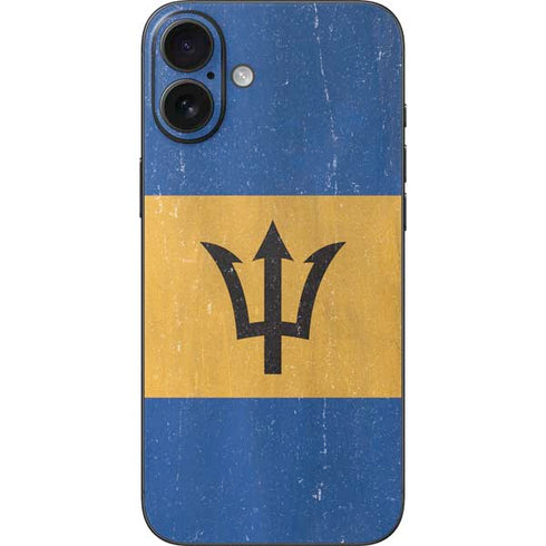 Barbados Flag Distressed iPhone 16 Plus Skin
