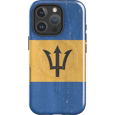 Barbados Flag Distressed iPhone 16 Pro Max Magsafe Impact Case