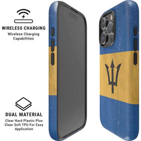 Barbados Flag Distressed iPhone 16 Pro Max Magsafe Impact Case