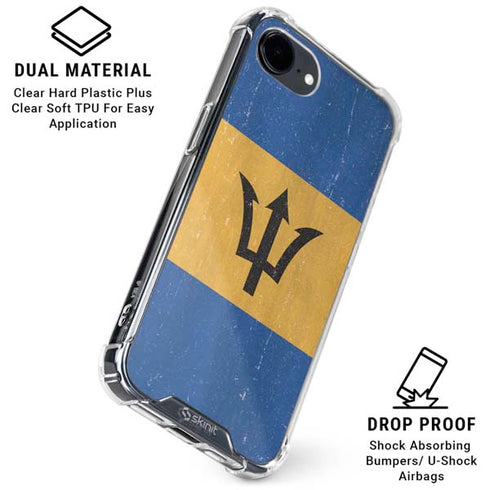 Barbados Flag Distressed iPhone 16e Clear Case