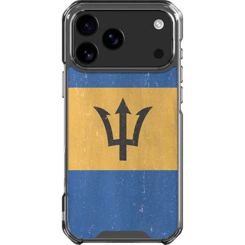 Barbados Flag Distressed iPhone 18 Pro Max Clear Case