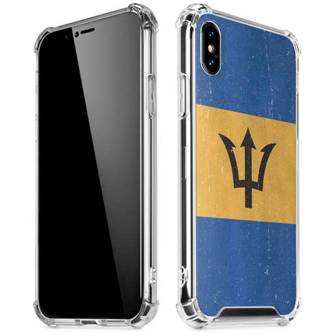 Barbados Flag Distressed iPhone X/XS Clear Case