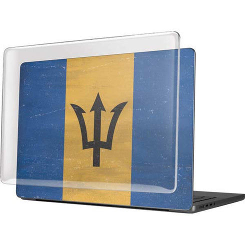 Barbados Flag Distressed MacBook Pro 14in (2021-24) Case plus Skin