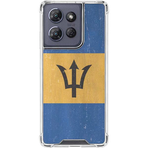 Barbados Flag Distressed Moto G 5G (2025) Clear Case