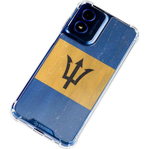 Barbados Flag Distressed Moto G Play 4G (2024) Clear Case