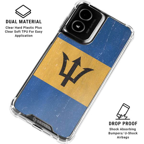 Barbados Flag Distressed Moto G Power 5G (2024) Clear Case