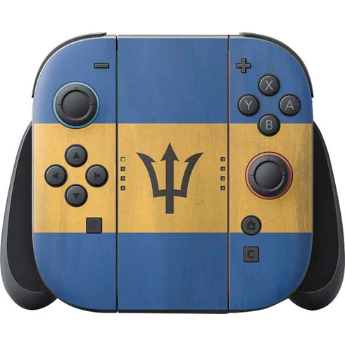 Barbados Flag Distressed Nintendo Skins