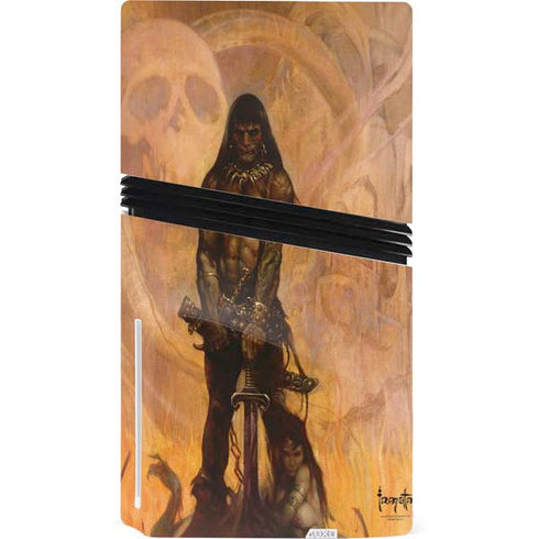 Barbarian by Frazetta PS5 Pro Disk Console Skin