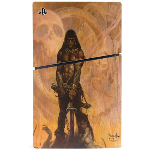 Barbarian by Frazetta PS5 Slim Digital Edition Console Skin