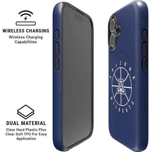 University of Arizona Basketball Mark Blue iPhone 16 Magsafe Impact Case