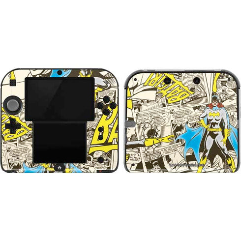 DC Comics Batman Batgirl Vintage Action pose pattern Nintendo 2DS Skin
