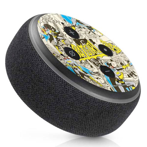 DC Comics Batman Batgirl Vintage Action pose pattern Amazon Echo Dot Skin