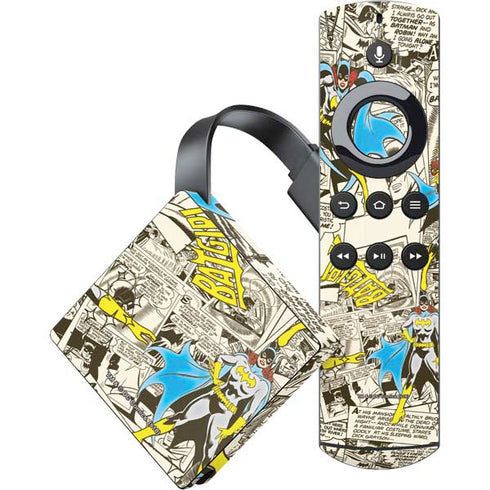 DC Comics Batman Batgirl Vintage Action pose pattern Amazon Fire TV Skin