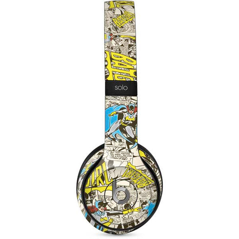 DC Comics Batman Batgirl Vintage Action pose pattern Beats Solo 2 Wired Skin