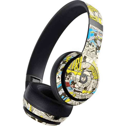 DC Comics Batman Batgirl Vintage Action pose pattern Beats Solo 4 Wireless Headphones Skin