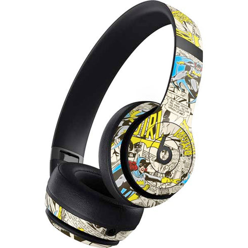 DC Comics Batman Batgirl Vintage Action pose pattern Beats Studio Pro Wireless Headphones Skin