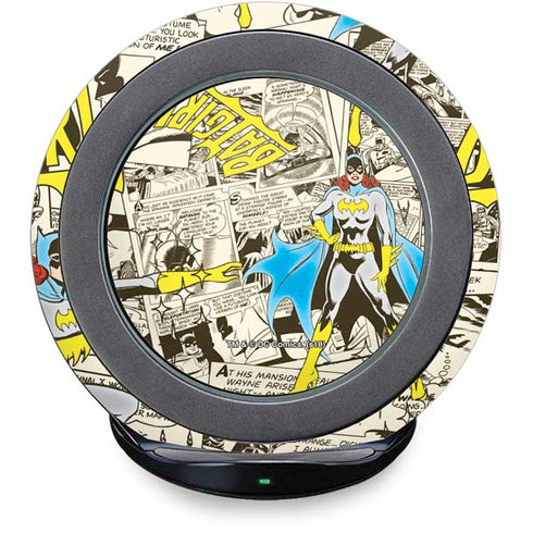 DC Comics Batman Batgirl Vintage Action pose pattern Fast Charge Wireless Charging Stand Skin