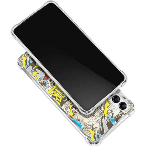 DC Comics Batman Batgirl Vintage Action pose pattern Gabb Phone 4 Clear Case