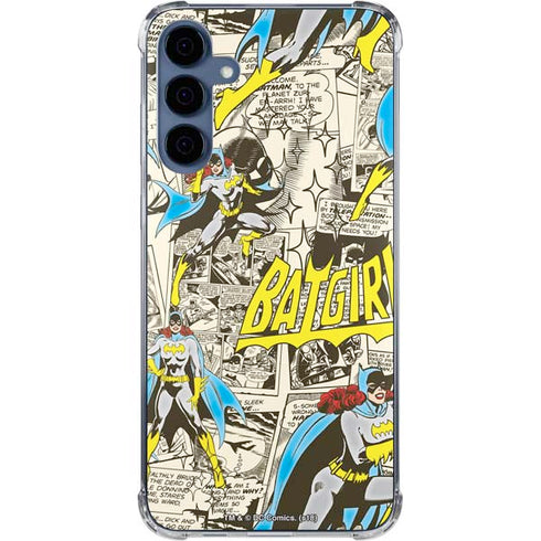 DC Comics Batman Batgirl Vintage Action pose pattern Galaxy A35 5G Clear Case