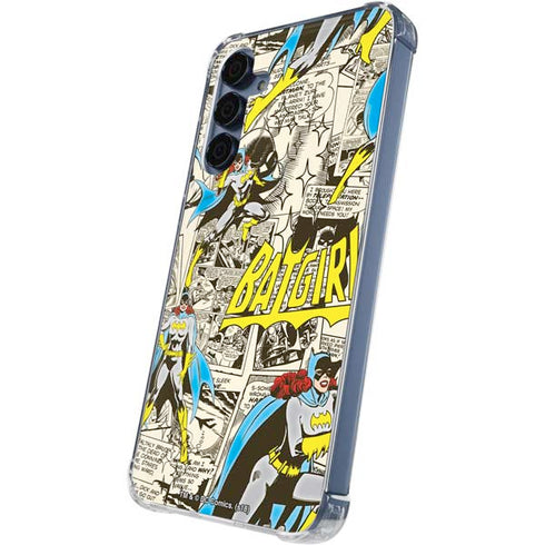 DC Comics Batman Batgirl Vintage Action pose pattern Galaxy A35 5G Clear Case