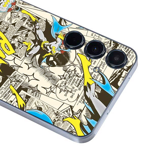 DC Comics Batman Batgirl Vintage Action pose pattern Galaxy A35 5G Skin