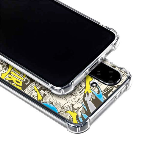 DC Comics Batman Batgirl Vintage Action pose pattern Galaxy A36 5G Clear Case