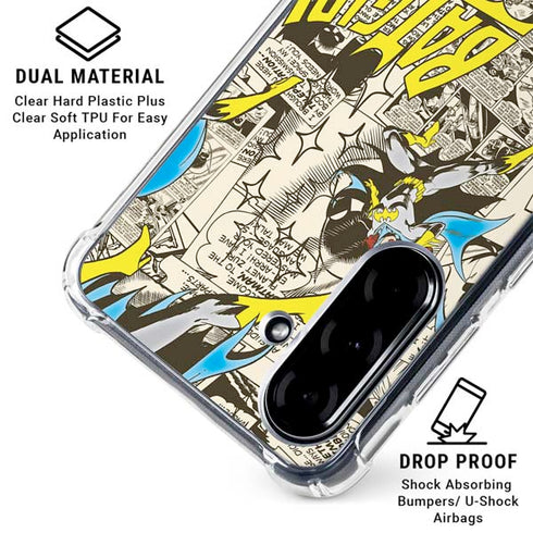 DC Comics Batman Batgirl Vintage Action pose pattern Galaxy A36 5G Clear Case