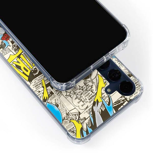 DC Comics Batman Batgirl Vintage Action pose pattern Galaxy A55 5G Clear Case