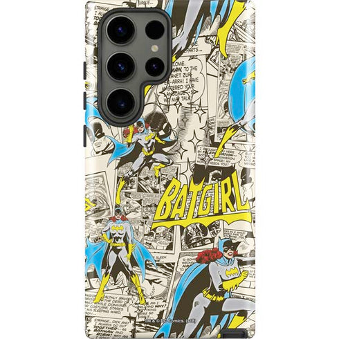 DC Comics Batman Batgirl Vintage Action pose pattern Galaxy S23 Ultra Pro Case