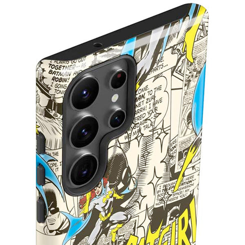 DC Comics Batman Batgirl Vintage Action pose pattern Galaxy S23 Ultra Pro Case