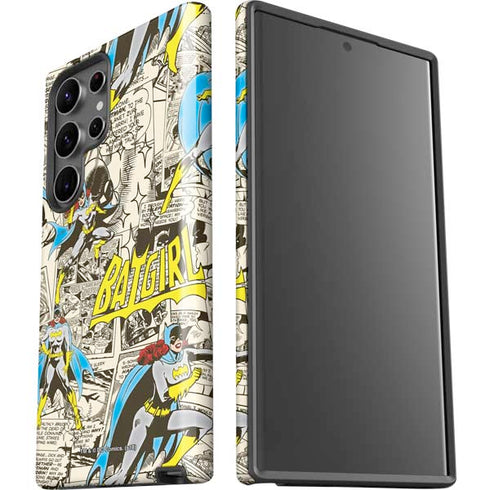 DC Comics Batman Batgirl Vintage Action pose pattern Galaxy S23 Ultra Pro Case