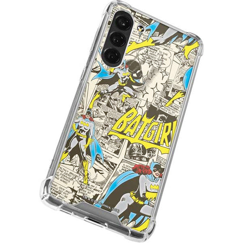 DC Comics Batman Batgirl Vintage Action pose pattern Galaxy S24 FE Clear Case