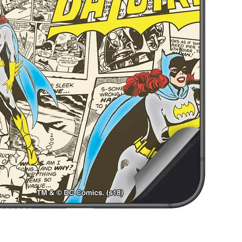 DC Comics Batman Batgirl Vintage Action pose pattern Galaxy S24 Skin
