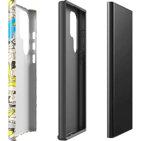 DC Comics Batman Batgirl Vintage Action pose pattern Galaxy S25 Ultra Impact Case