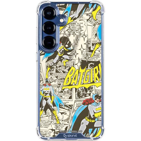 DC Comics Batman Batgirl Vintage Action pose pattern Galaxy S25 Clear Case
