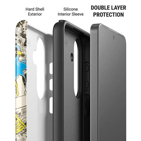 DC Comics Batman Batgirl Vintage Action pose pattern Galaxy S26 Impact Case
