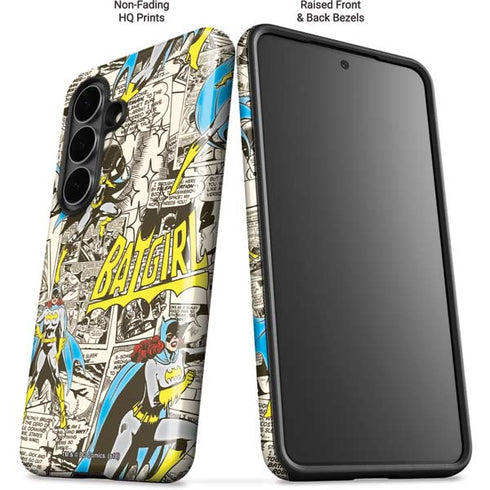 DC Comics Batman Batgirl Vintage Action pose pattern Galaxy S26 Plus Impact Case